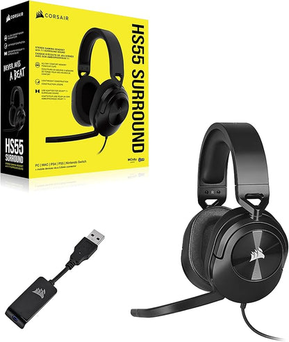 Corsair HS55 SURROUND Wired Gaming Headset Carbon - Open Box - Ekvolution