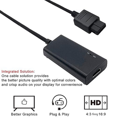 HDMI Cable with Adaptator for SNES, Nin64 and NGC - Open Box - Ekvolution